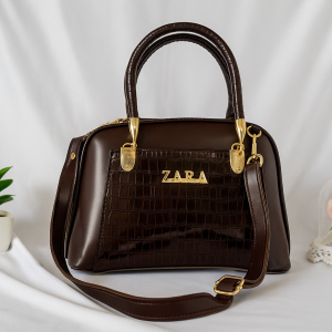 ZARA Dark Brown Crocodile Pattern Luxury bag